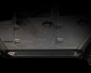 Jeep Wrangler JK Unlimited Rock Slider Steps - DV8 Offroad - SR-10 JK - Matte Black - `07-`18